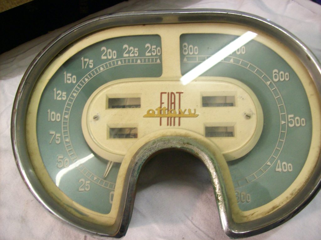 Old speedometer with a unique shape