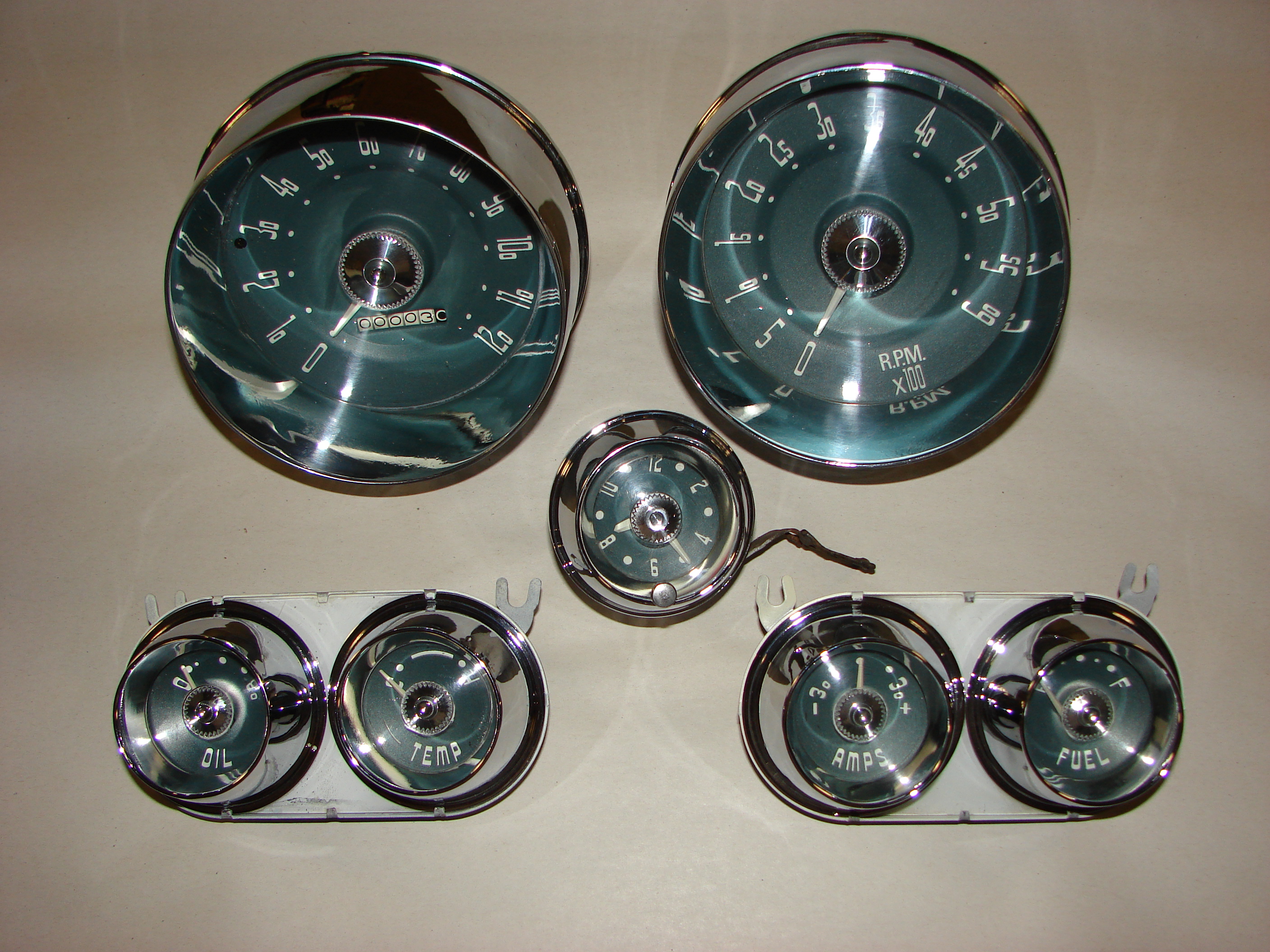 Polished classic speedometers