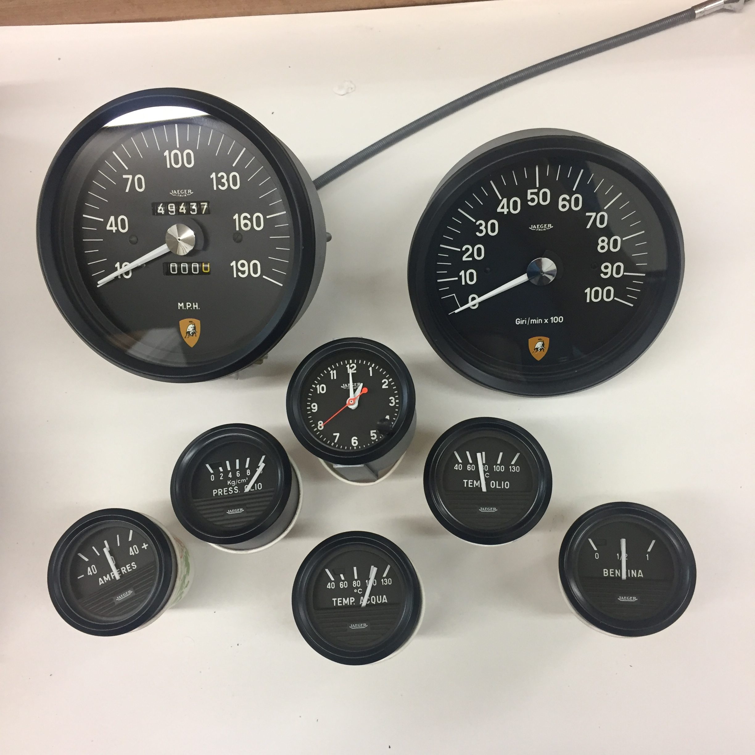 Black classic speedometers and devices